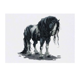 Large 'Gothic Zombie Horse ' Temporary Tattoo (TO00074495)