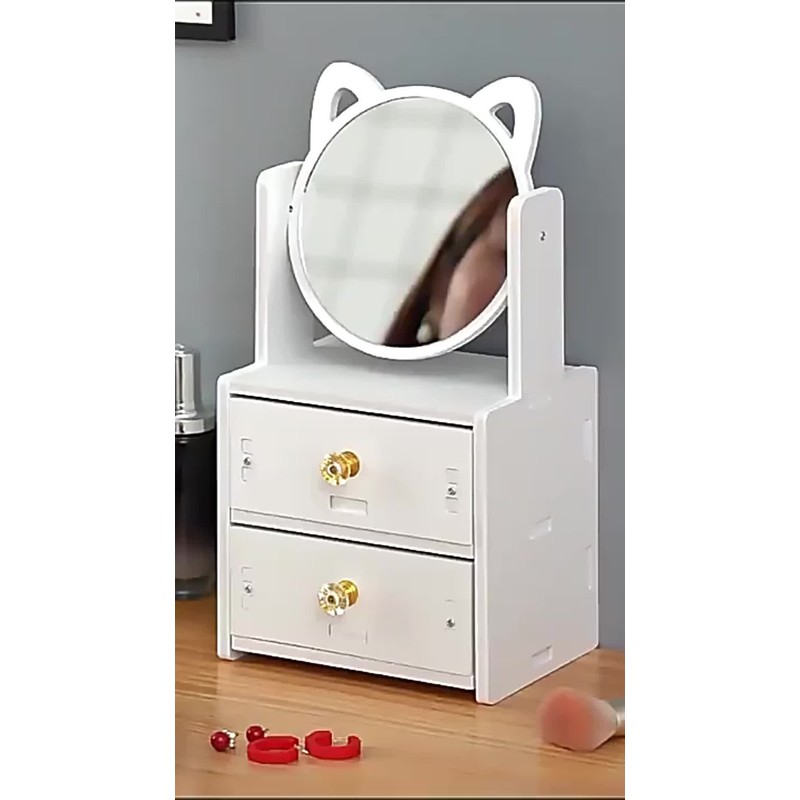 Multifuncional Organizador Cosmético Con Espejo Y Cajón