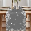 Table Runner, Christmas, Winter Table Runner, Modern, in Grey, Snowflake