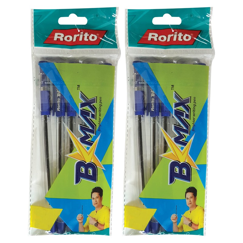 rorito 10 x 0.7mm B Max BLUE Ballpoint Pens Unique