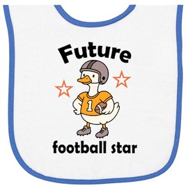 inktastic Future Football Player Goose Baby Terry Cloth Bib White and Royal 46865