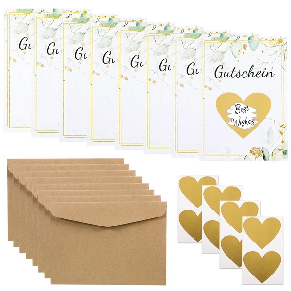 iewrtcin Pack of 8 DIY Scratch Cards with Seal Stickers,