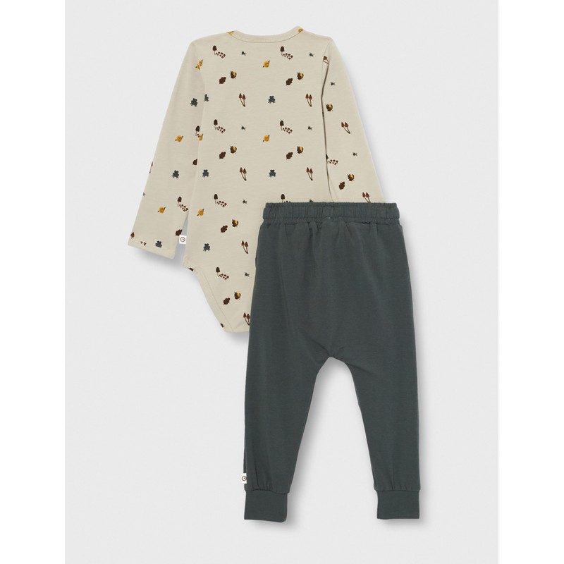 müsli Baby Boys Forest Set Base Layer, Soft green/mustard/bark