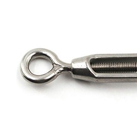 BE-TOOL Stainless Steel Turnbuckle, M8 Stainless Steel 304 Hook & Eye Turnbuckle Wire Rope Tension Used for Pipe System, Chain Link Fence, Pull Up Clothesline, etc (2PCS)