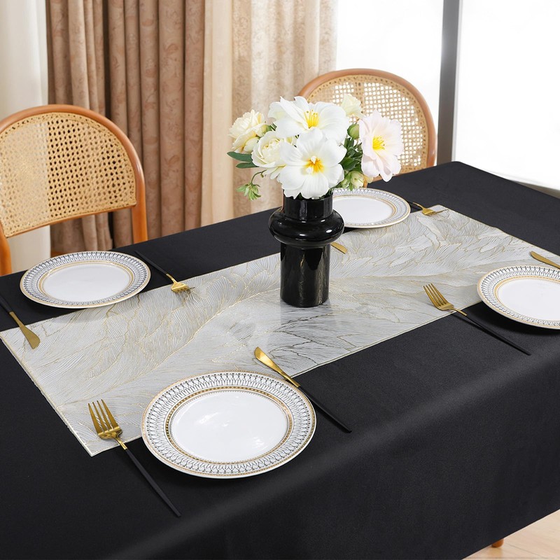 FAVE Gold Table Runner 35.5 Inches Dining Table Runner Waterproof