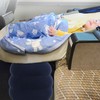 Inflatable Foot Rest Double Valve Blue PVC Flocking Washable Inflatable