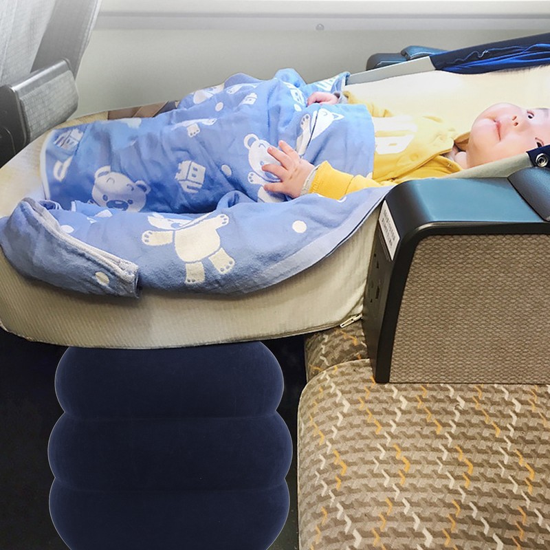 Inflatable Foot Rest Double Valve Blue PVC Flocking Washable Inflatable
