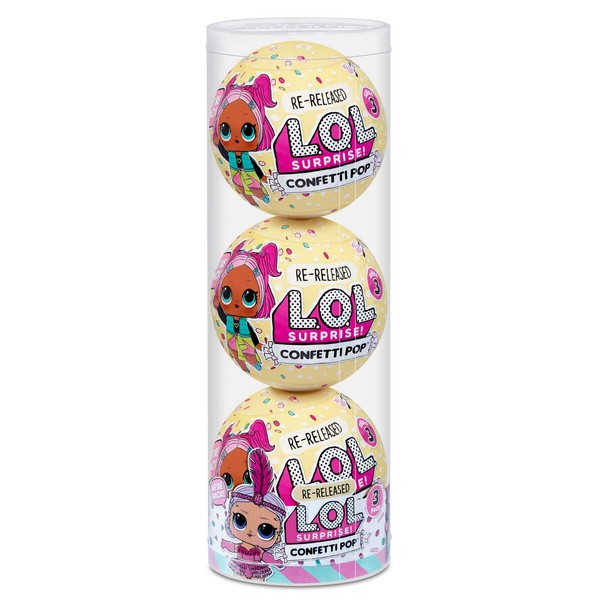 L.O.L. Surprise! Confetti Pop 3 Pack Showbaby – 3 Re-Released Dolls Each with 9 Surpr