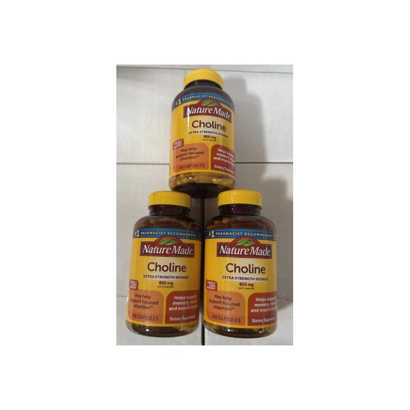 Pack Of 3 Nature Made Choline Extra Strength 800 mg,