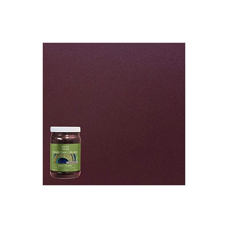 Modern Masters ME70432 Satin Metallic Paint, 32 oz, Black Cherry