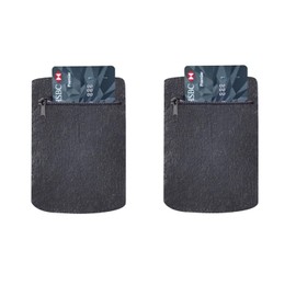 Wrist Bag Set of 2, Sweatband, Wristbands with Zip Pocket for Running, Jogging, Walking, Cycling, Yoga etc (Black)