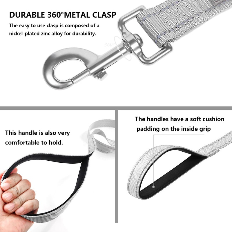 PenSeepet Dog Leash 6 FT Padded Handle Nylon Reflective Dogs