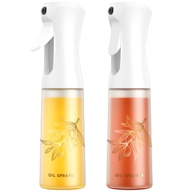 MISSOLO Oil Sprayer for Cooking - Olive Oil Sprayer - 200ml Glass Oil Spray Bottle in Air Fryer Accessories - Oil Dispenser for Kitchen,Air Fryer, Salad, Baking, BBQ (2 Packs)