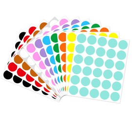 Yeachlaing 1" Round Colored Dot Stickers Labels - 11 Assorted Colors,660 Pack