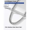 Stainless Steel Cuban Link Chain Necklace Trendy Women Men Jewelry