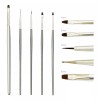 Obp Kit De 5 Pinceles Mano Alzada Para Uña Cepillos Arte De Uñas