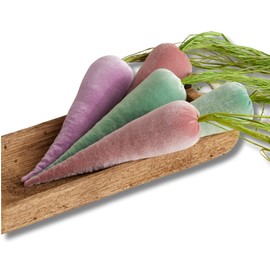 Your Heart's Content Velvet Carrots, Set of 5 Pastel, Cozy Home Decor, Bowl Fillers, Farmhouse Kitchen, Dining Table Centerpieces, Blush Wall Hanging (Set 5 Pastel)