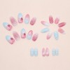 24Pcs Gradient Press On Nails Medium Almond Fake Nails 3D