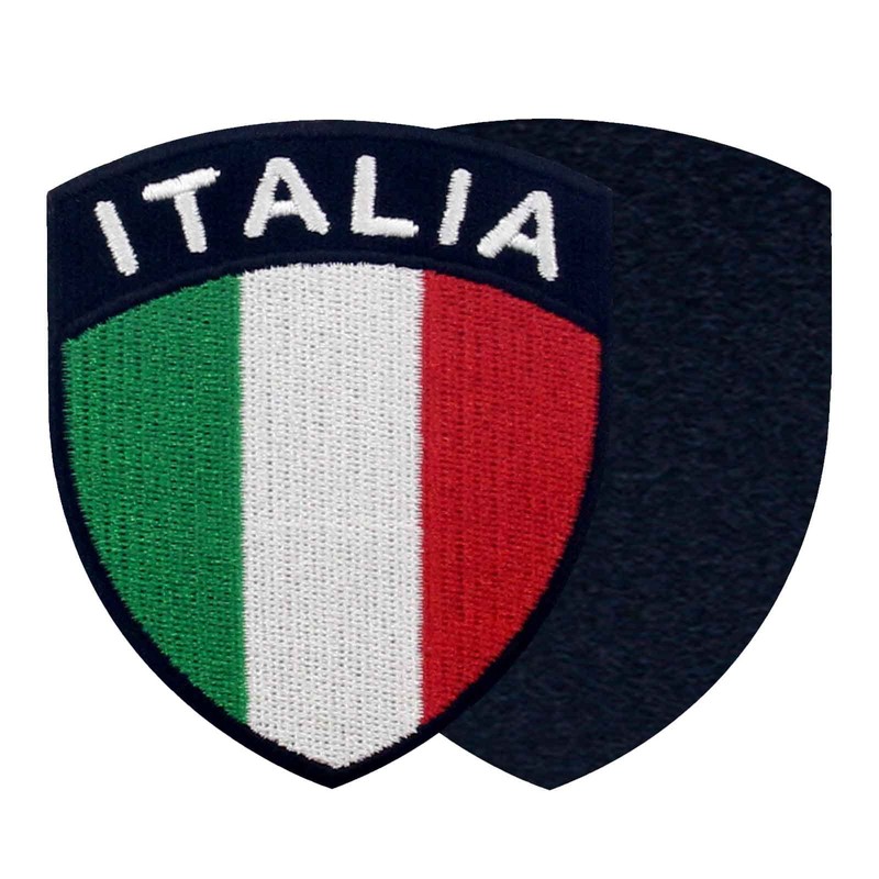 Italian Shield Flag Embroidered Velcro Patch