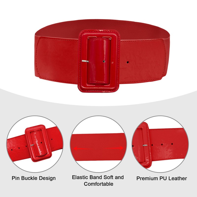 LJCZKA Women Wide Stretchy Belt Adjustable Vintage Elastic Waist Belt
