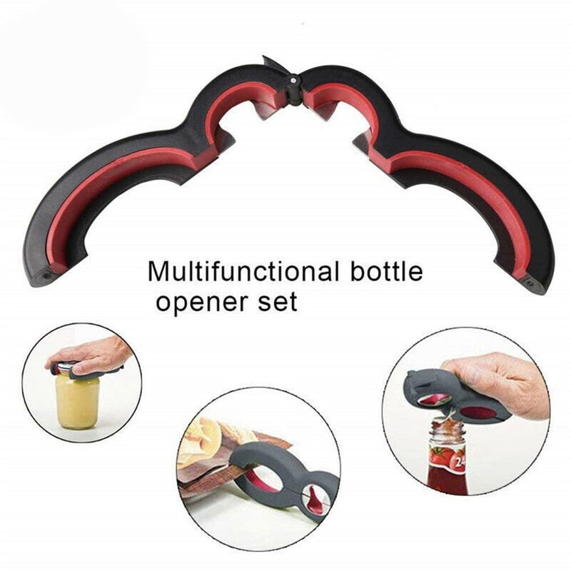 Can Opener, Stainless Steel 6 in 1 Kitchen Jar Opener