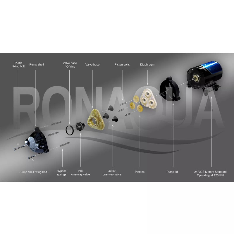 Ronaqua Booster Pump with Transformer Adapter for 50 GPD Reverse