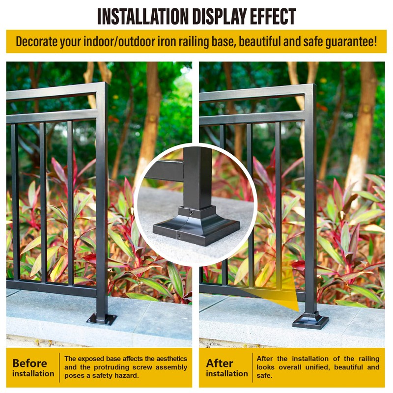 Epcee 2pcs Post 1.5" Aluminum Deck Post Base Cover, Post