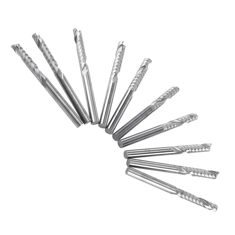 Single Flute End Mill,Ozgkee 3Mm End Mill 10Pcs Single Flute