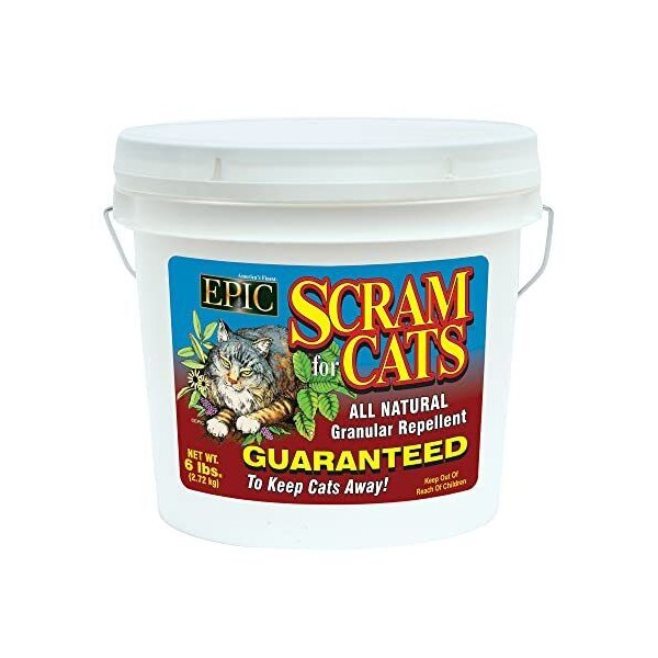 EPIC Scram for Cats Outdoor Organic Granular Animal Scented Repellent 6lb Bucket
