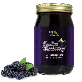 Green Jay Gourmet Seedless Blackberry Jam - All-Natural Fruit Jam with Blackberries & Lemon Juice - Vegan, Gluten-free Jam - Contains No Preservatives or Corn Syrup - Made in USA - 20 Ounces