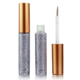 DekRion Glitter-Eyeliner,Silver Giltter-Eyeliner, Long-lasting Waterproof Eye-Glitter Makeup, Silver, Gold, Pink Green High-pigmented Colorful Eye Liner Liquid