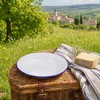 UKCOCO 4 Pcs Small Enamel Plates, 6.3 Inch/16cm Retro White