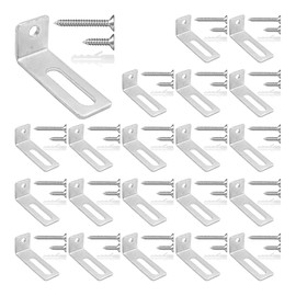 PDETVEO 20PCS Whiteboard Mounting Hardware Kits, L-Shaped Hanging Brackets with Screws & Expansion Tubes, Wall Installation Support Kit for Office Classroom Home