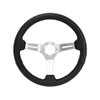 VSW S6 Steering Wheel, Black Leather 6 Bolt Brushed Slotted