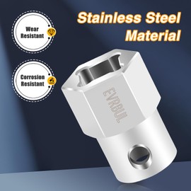 EVRBUL Upgraded Stainless Steel Top Wind Trailer Jack Crank Handle Cordless Drill Adapter with a 1/2 Inch Socket Adapter Bit