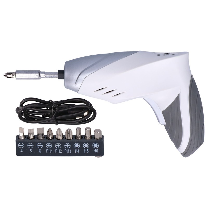 Electric Screwdriver Rechargeable Drill with LED Magnetic Bits HandHeld Power