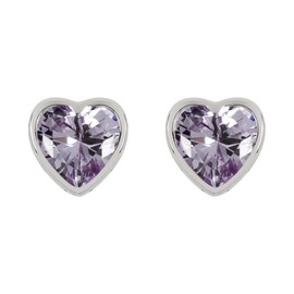 RADLEY Ladies Silver Light Amethyst Heart Stud Earrings One Size RYJ1215