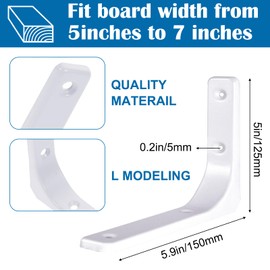 2 Pcs Shelf Wall Brackets Supports, 5.9inches/150mm Heavy Duty L Shape Shelf Brackets Wall Corner with Screws, Right Angle Corner Brackets for Wall Hanging Shelf Brackets