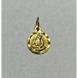 14 Karat Yellow Gold Virgin of Charity "Caridad del Cobre" 8mm Baby Medal