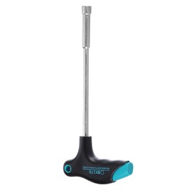 sourcing map T-Handle Metric Nut Driver 9mm Dia 175mm Shank 6 Point Hex Socket Screwdriver with Non-Slip Handle for Tightening and Loosening Fasteners