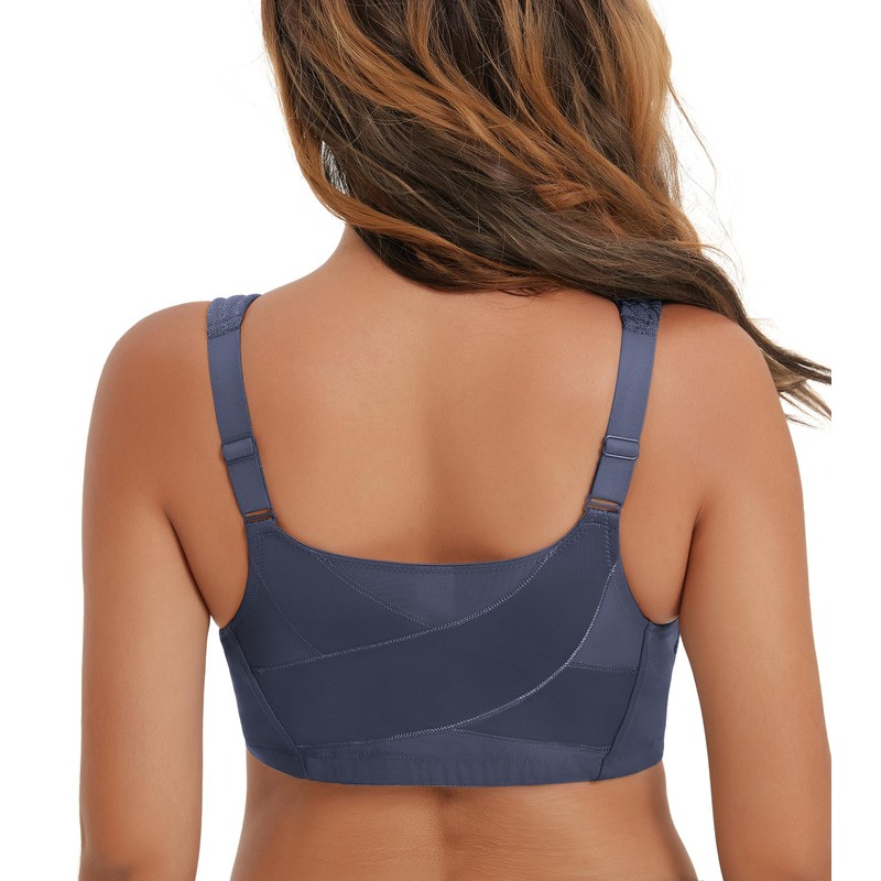 HACI Women's Front Closure Full Coverage Back Support Posture Bra