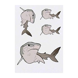 Azeeda 4 x 'Schwimmen Hai' Temporäre Tattoos - Wasserfest, Hautfreundlich & Ungiftig · Transfers in Verschiedenen Größen (TO00013429)