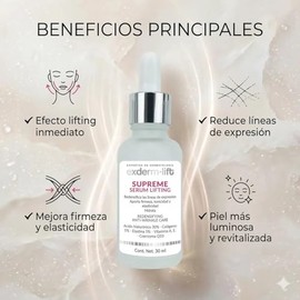Exderm Lift Suero Facial Antiarrugas 30ml, Serum de ?cido Hialur?nico 30%, Col?geno 5% y Elastina 5% con Coenzima Q10, Vitamina a y e, Suero Hidratant