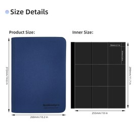 Archivalpro Premium Trading Card Collection Leather Binder, Holds 360 Cards,Card Holder Album with double side 9 Pocket/Page, 20 Pages(Blue)