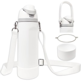 Silicone Boot Set for Owala Water Bottle 32 oz - Includes Non-Slip Sleeve, Shoulder Strap & Handle Strap, Perfect Accessory, Fits Owala Tumbler & Free Sip, Pink