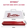 Ceramic Butter Dish with Lid, Red Butter Dish with Lid