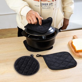 4 Pack Pot Holders for Kitchen Clearance, Hot Pads for Kitchen, Countertops, Oven Pot Holders Bulk, Potholders Sets for Kitchens Heat Resistant, Gripper Pad