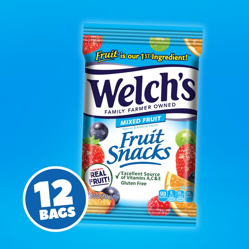 Welch's Fruit Snacks, Mixed Fruit, Perfect for School Lunches, Sharing