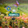 FOMOMDI Outdoor Solar Garden Lights with Welcome Sign, Butterfly Ornament