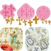 JeVenis JeVenis 3 PCS Baptism Cake Decorations Cross Cake Mold